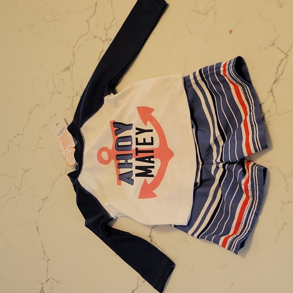 9M NEW Baby Boy, 2-piece Bathing Suit. UPF 50+, Carter's Just One You!